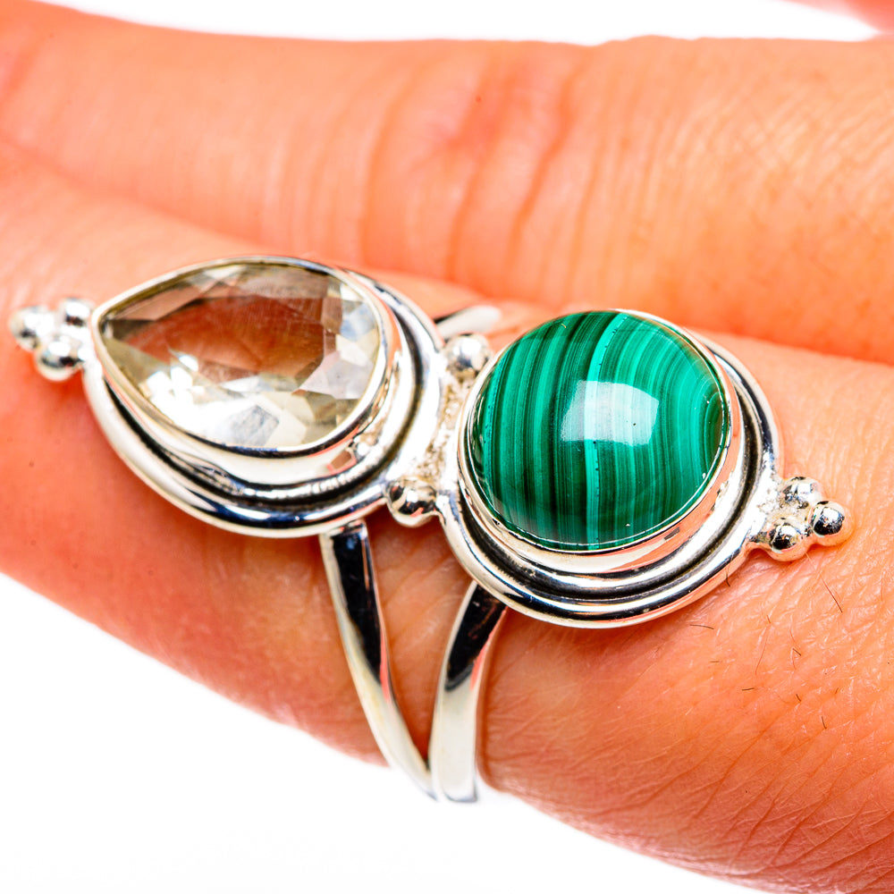 Malachite Rings handcrafted by Ana Silver Co - RING85366