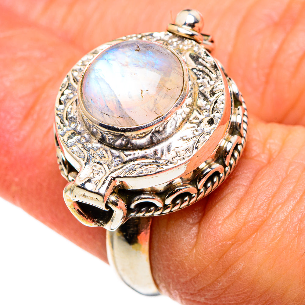 Rainbow Moonstone Rings handcrafted by Ana Silver Co - RING85380
