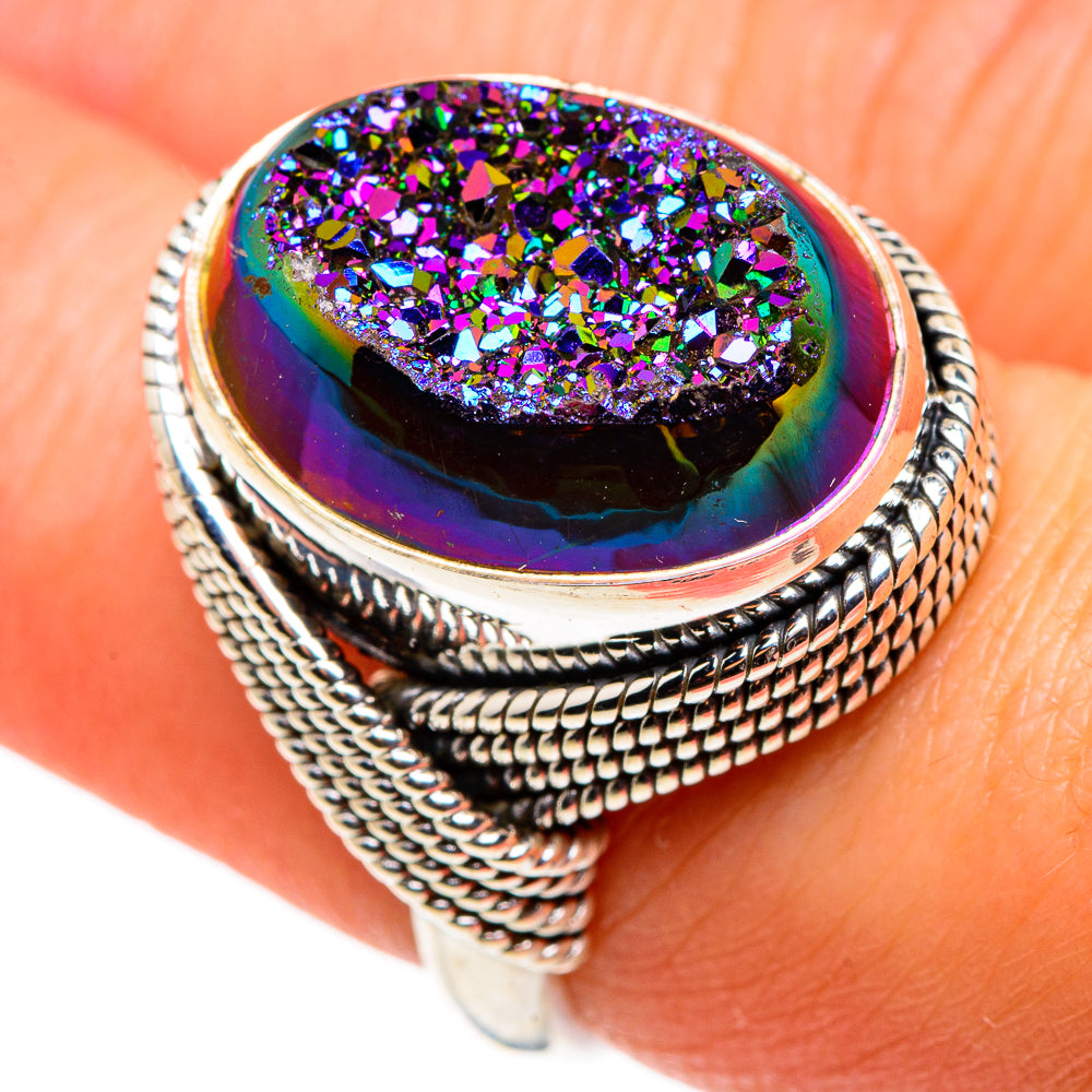 Titanium Druzy Rings handcrafted by Ana Silver Co - RING85381