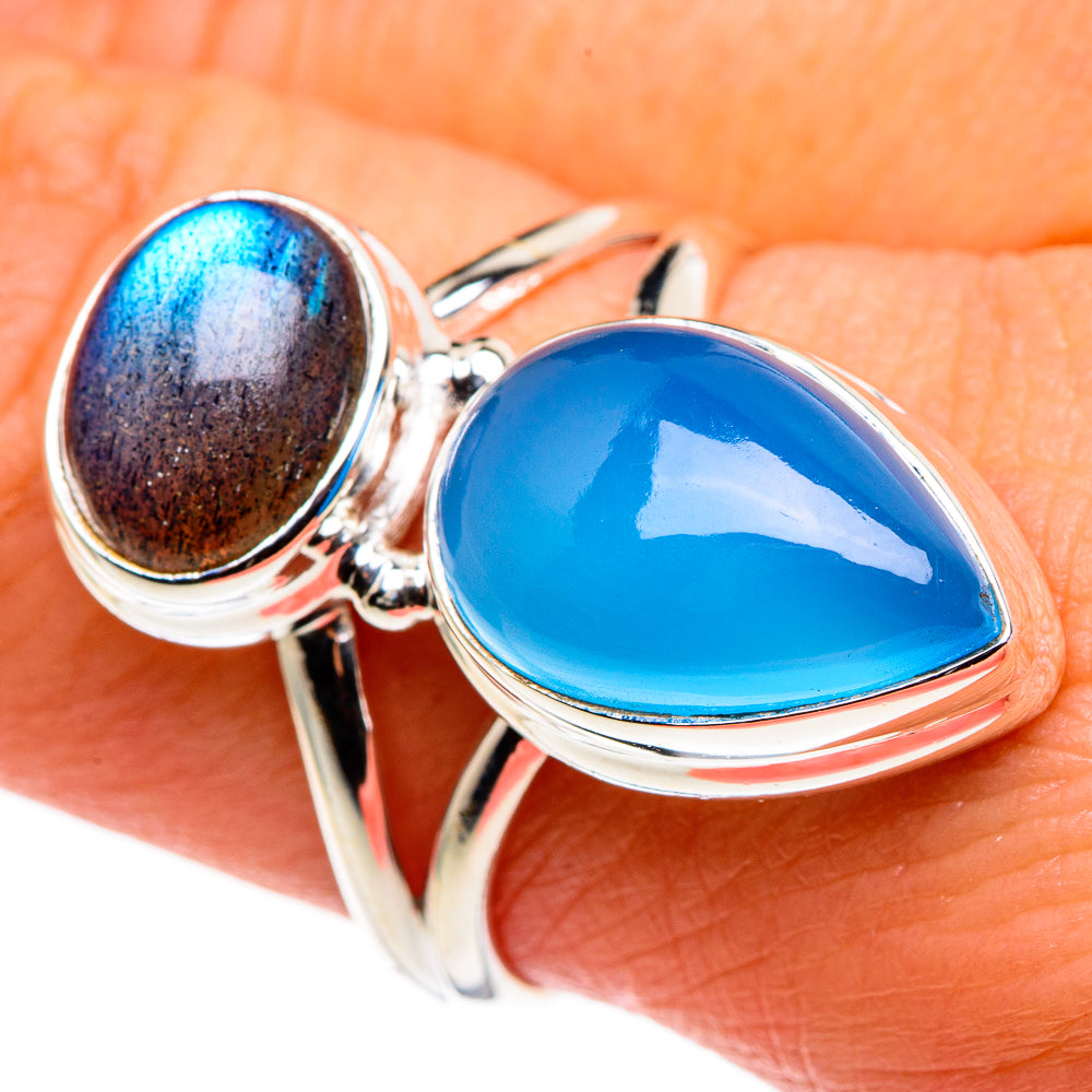 Aqua Chalcedony Rings handcrafted by Ana Silver Co - RING85387