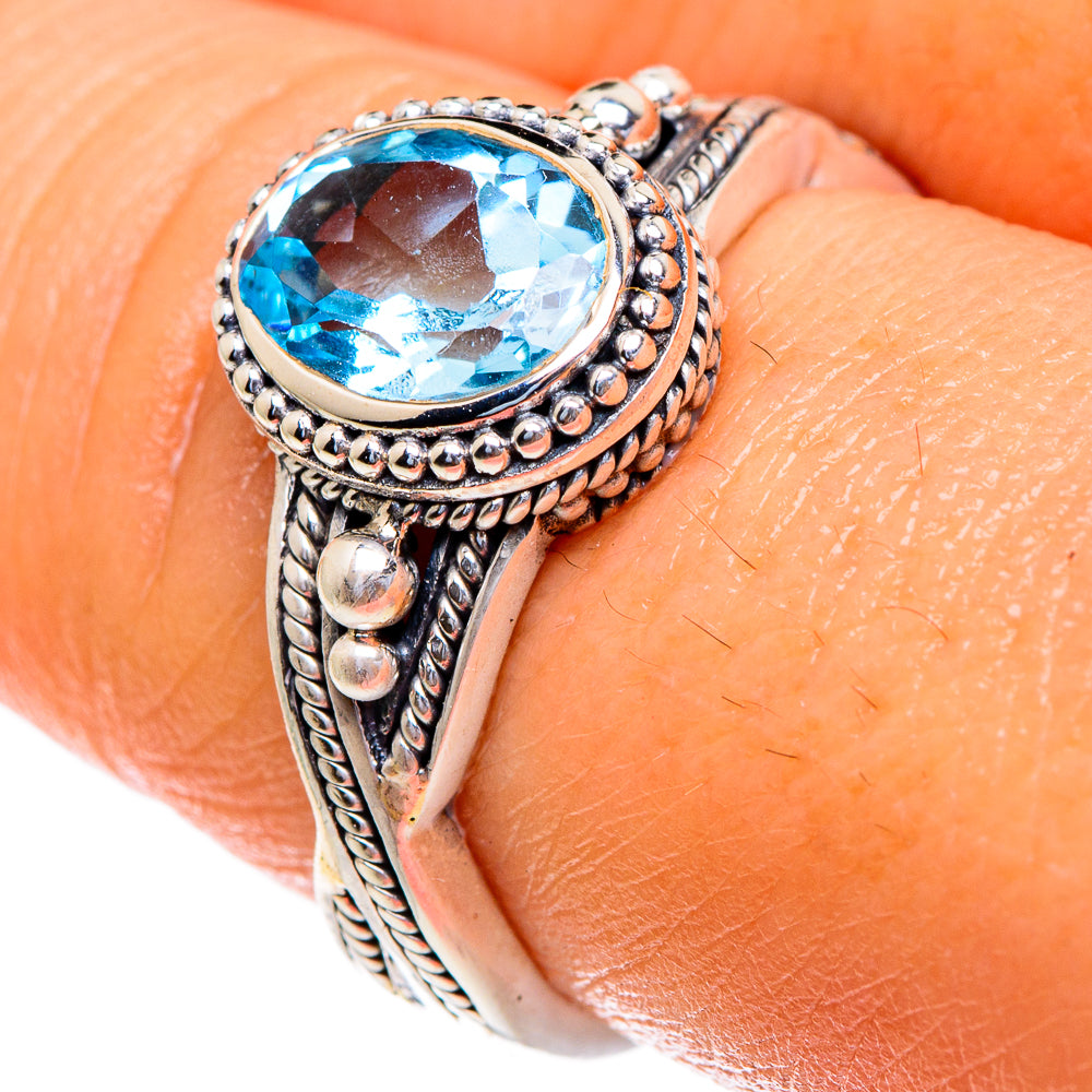 Blue Topaz Rings handcrafted by Ana Silver Co - RING85397
