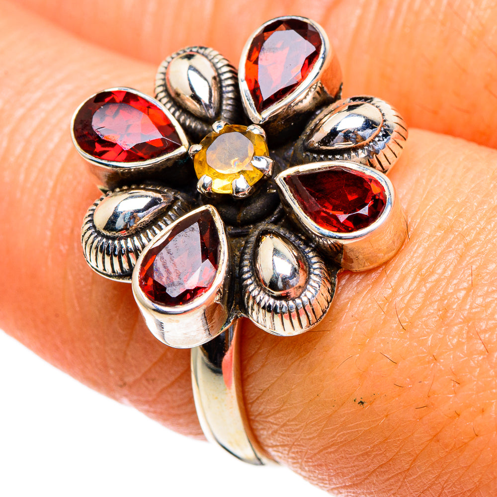 Garnet, Citrine Rings handcrafted by Ana Silver Co - RING85424