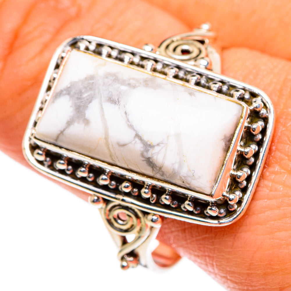 Howlite Rings handcrafted by Ana Silver Co - RING85436