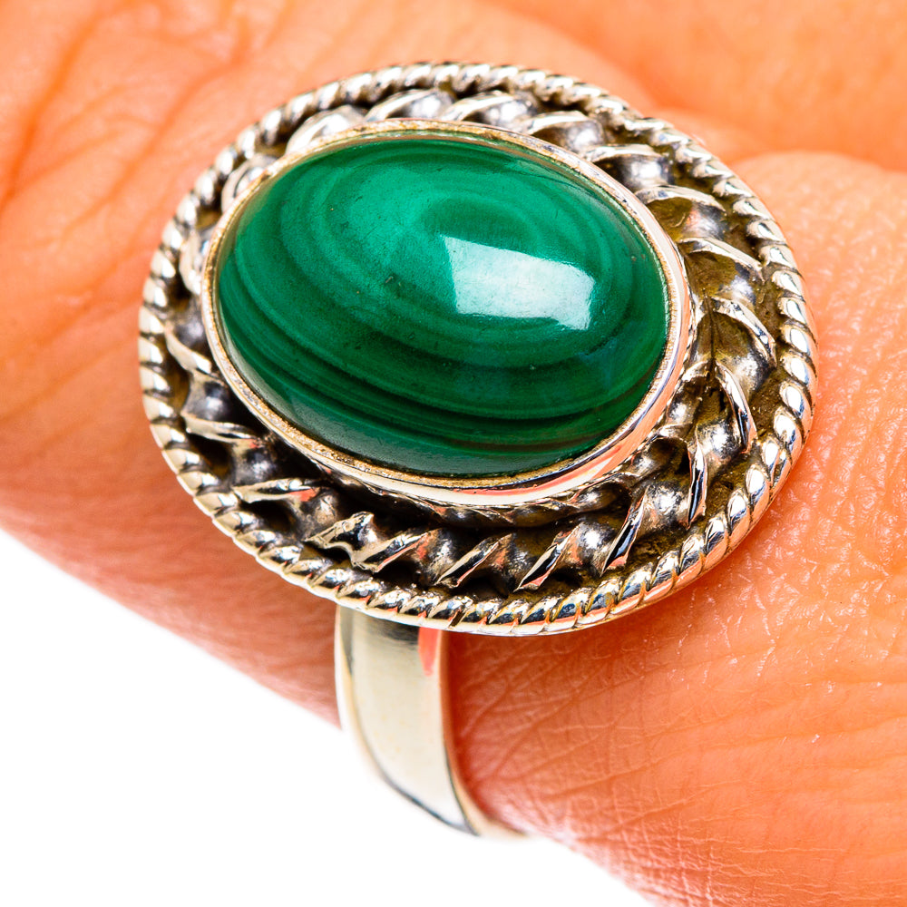 Malachite Rings handcrafted by Ana Silver Co - RING85453