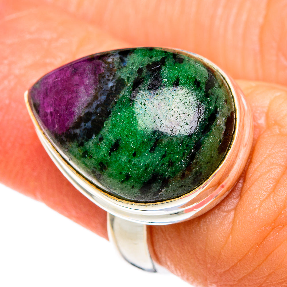 Ruby Zoisite Rings handcrafted by Ana Silver Co - RING85503