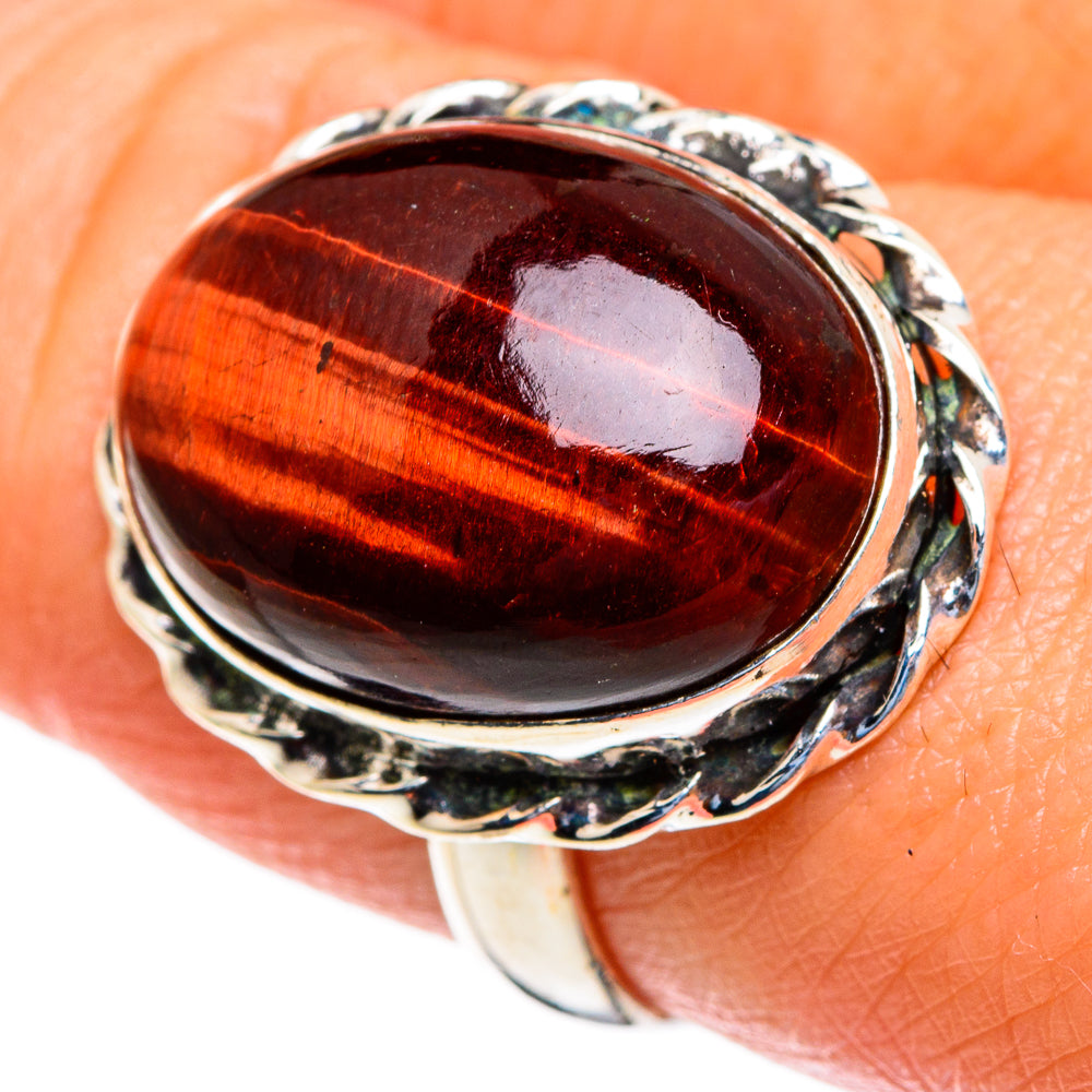 Red Tiger Eye Rings handcrafted by Ana Silver Co - RING85508