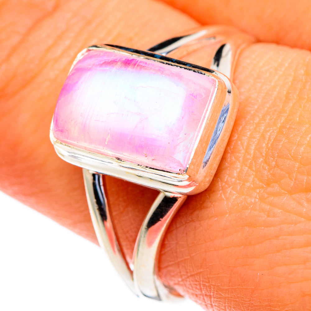 Pink Moonstone Rings handcrafted by Ana Silver Co - RING85519