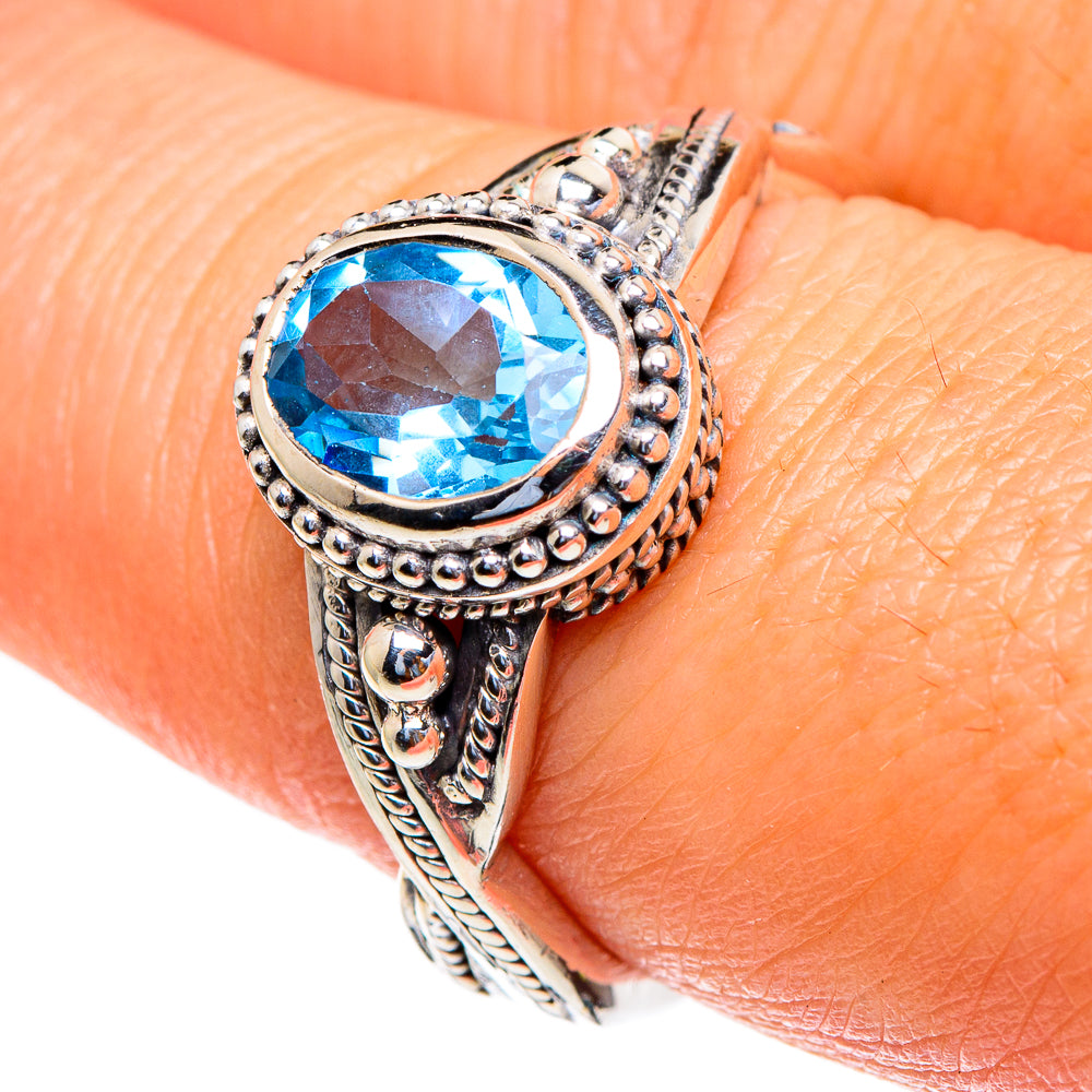 Blue Topaz Rings handcrafted by Ana Silver Co - RING85537