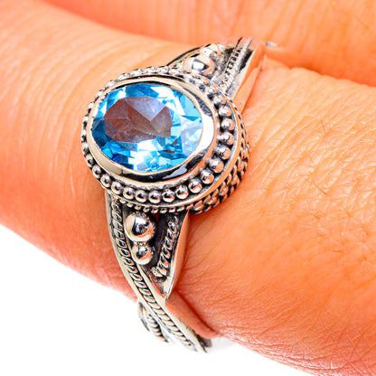 Blue Topaz Rings handcrafted by Ana Silver Co - RING85537
