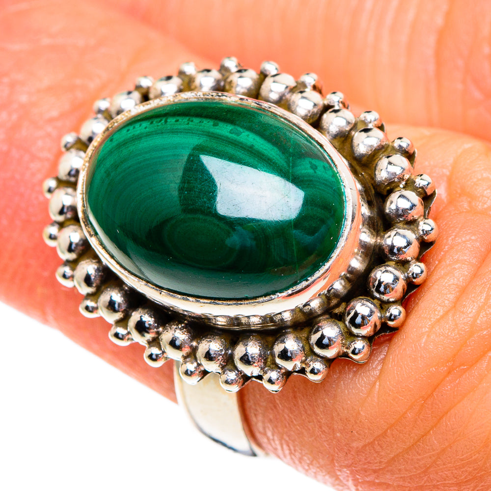 Malachite Rings handcrafted by Ana Silver Co - RING85544