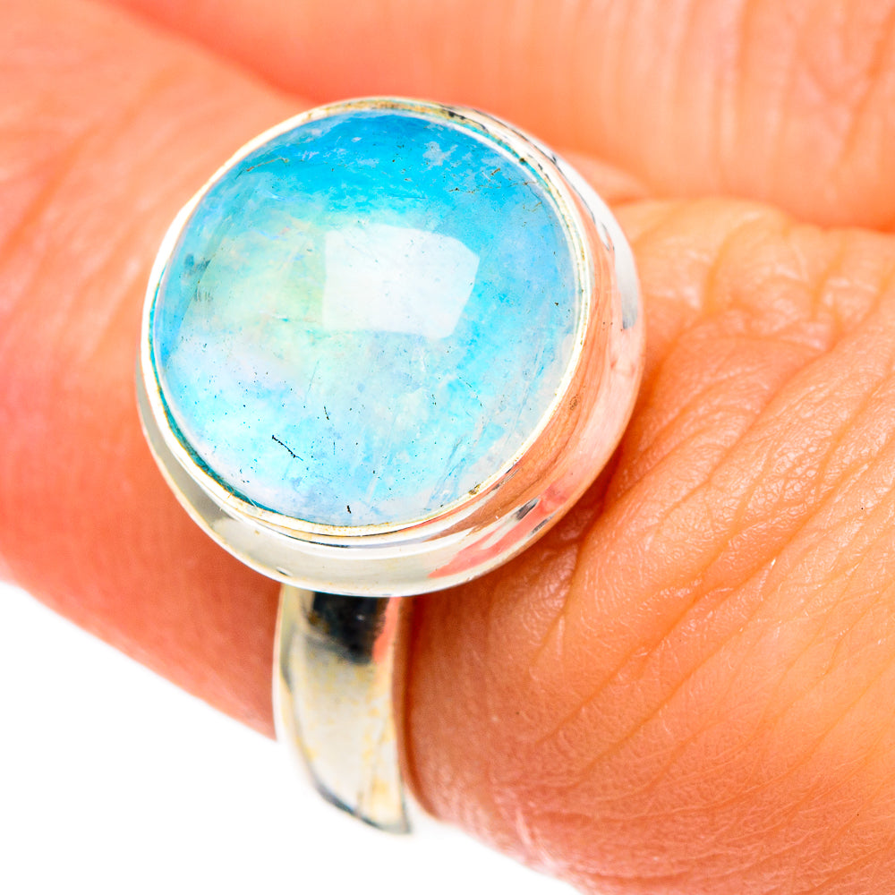 Rainbow Moonstone Rings handcrafted by Ana Silver Co - RING85545
