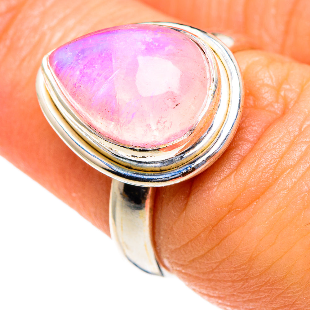 Pink Moonstone Rings handcrafted by Ana Silver Co - RING85560