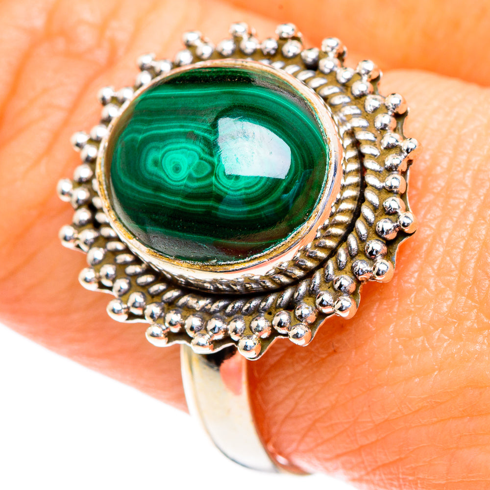 Malachite Rings handcrafted by Ana Silver Co - RING85586