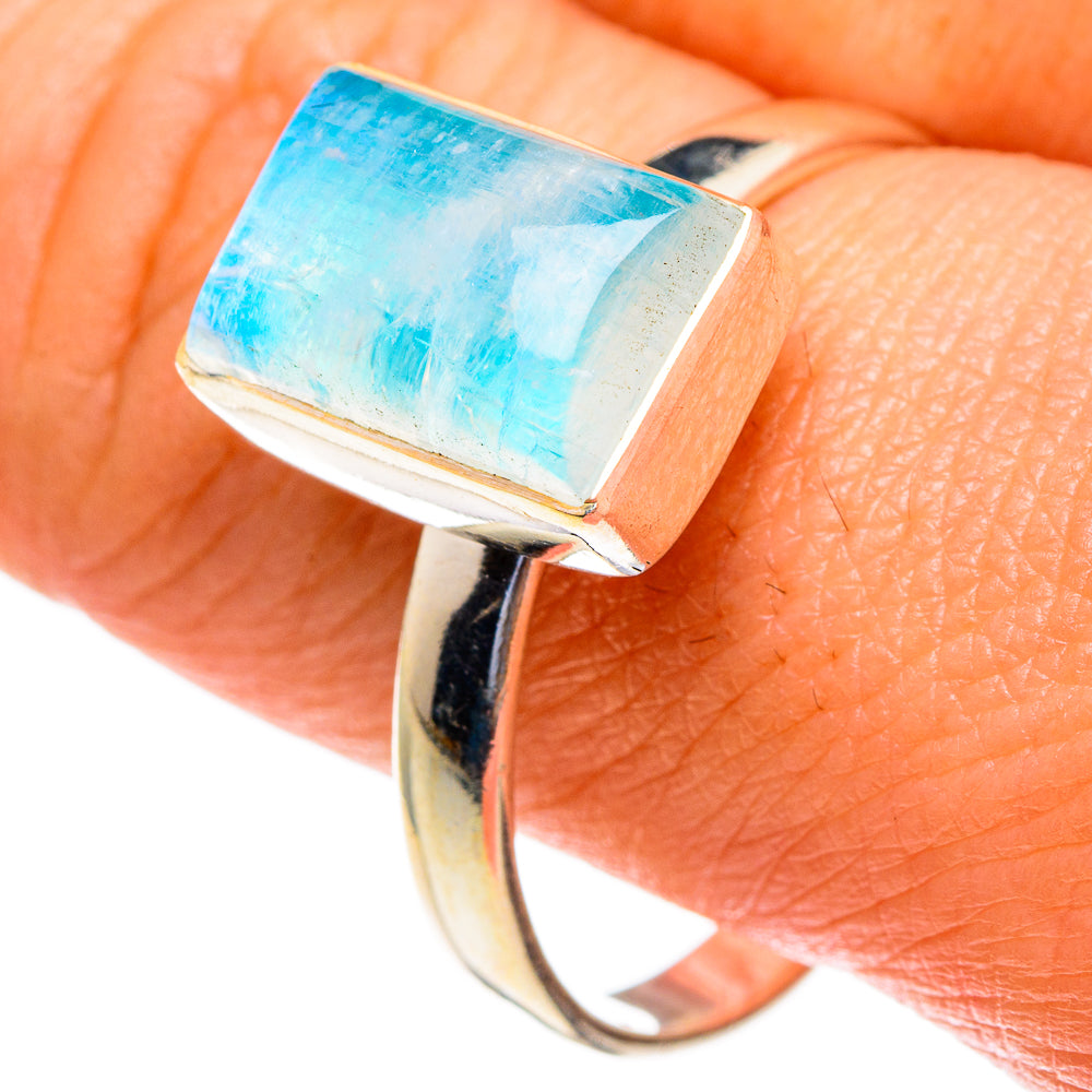 Rainbow Moonstone Rings handcrafted by Ana Silver Co - RING85591