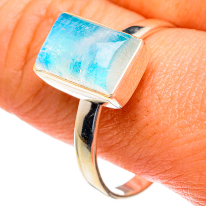 Rainbow Moonstone Rings handcrafted by Ana Silver Co - RING85591