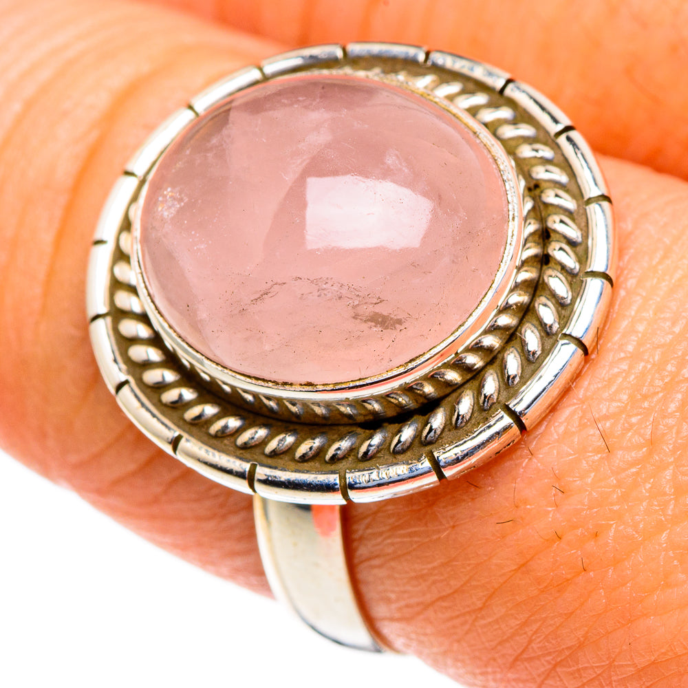 Rose Quartz Rings handcrafted by Ana Silver Co - RING85605