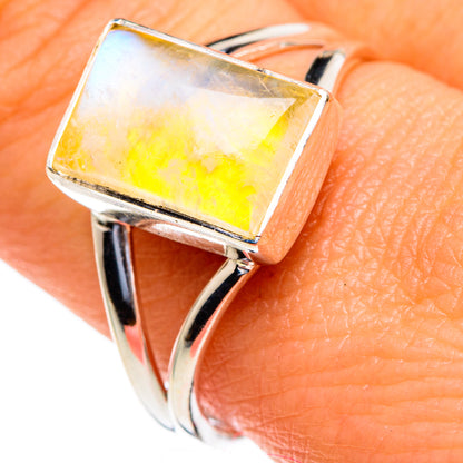 Yellow Moonstone Rings handcrafted by Ana Silver Co - RING85619