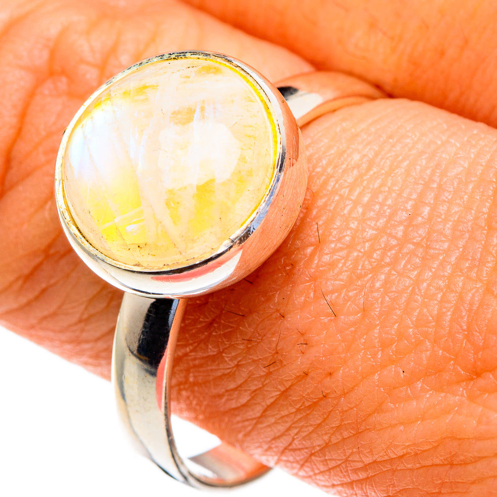 Yellow Moonstone Rings handcrafted by Ana Silver Co - RING85620