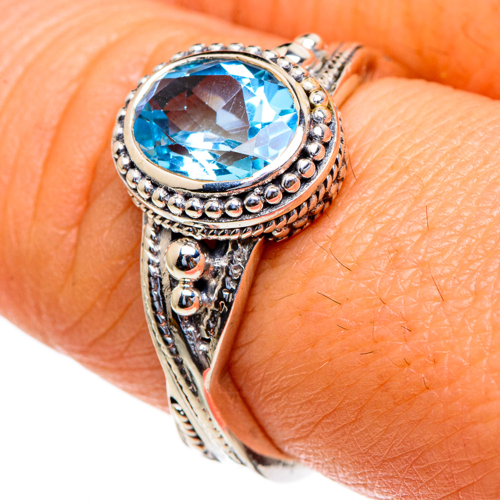 Blue Topaz Rings handcrafted by Ana Silver Co - RING85630