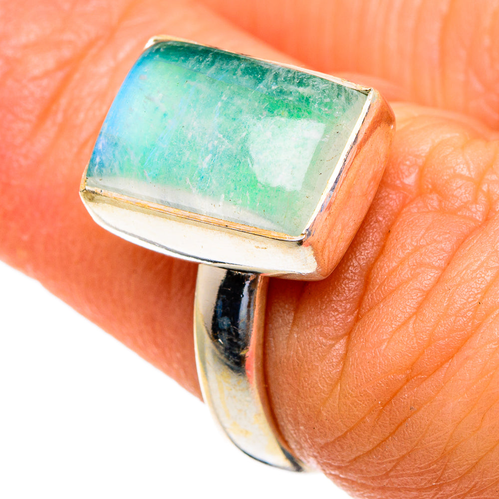Green Moonstone Rings handcrafted by Ana Silver Co - RING85632