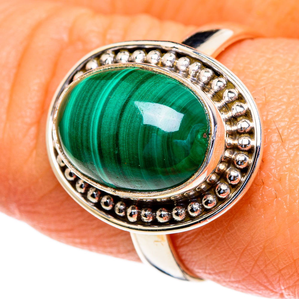 Malachite Rings handcrafted by Ana Silver Co - RING85633