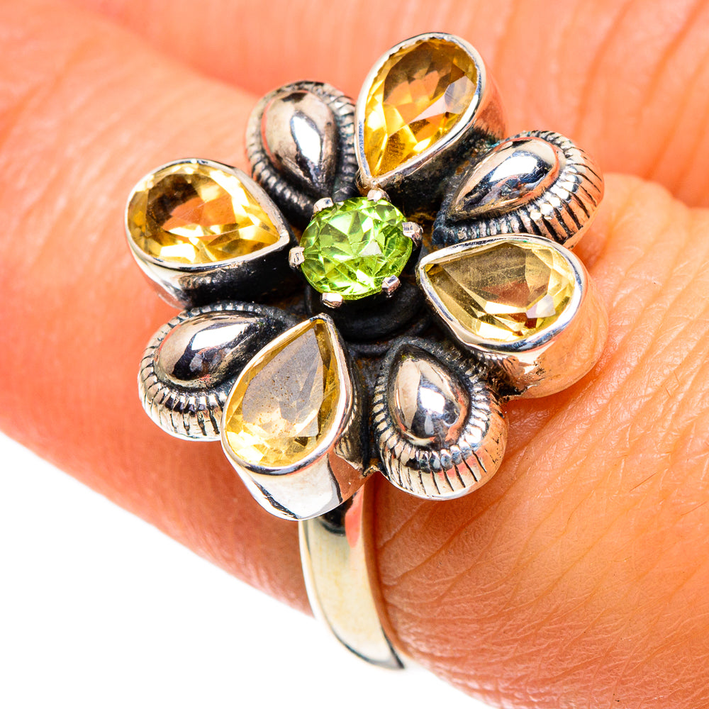 Citrine, Peridot Rings handcrafted by Ana Silver Co - RING85645
