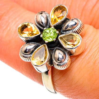 Citrine, Peridot Rings handcrafted by Ana Silver Co - RING85645