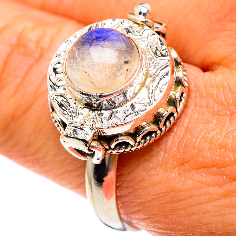 Rainbow Moonstone Rings handcrafted by Ana Silver Co - RING85655