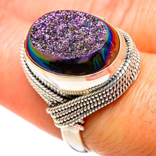 Titanium Druzy Rings handcrafted by Ana Silver Co - RING85658