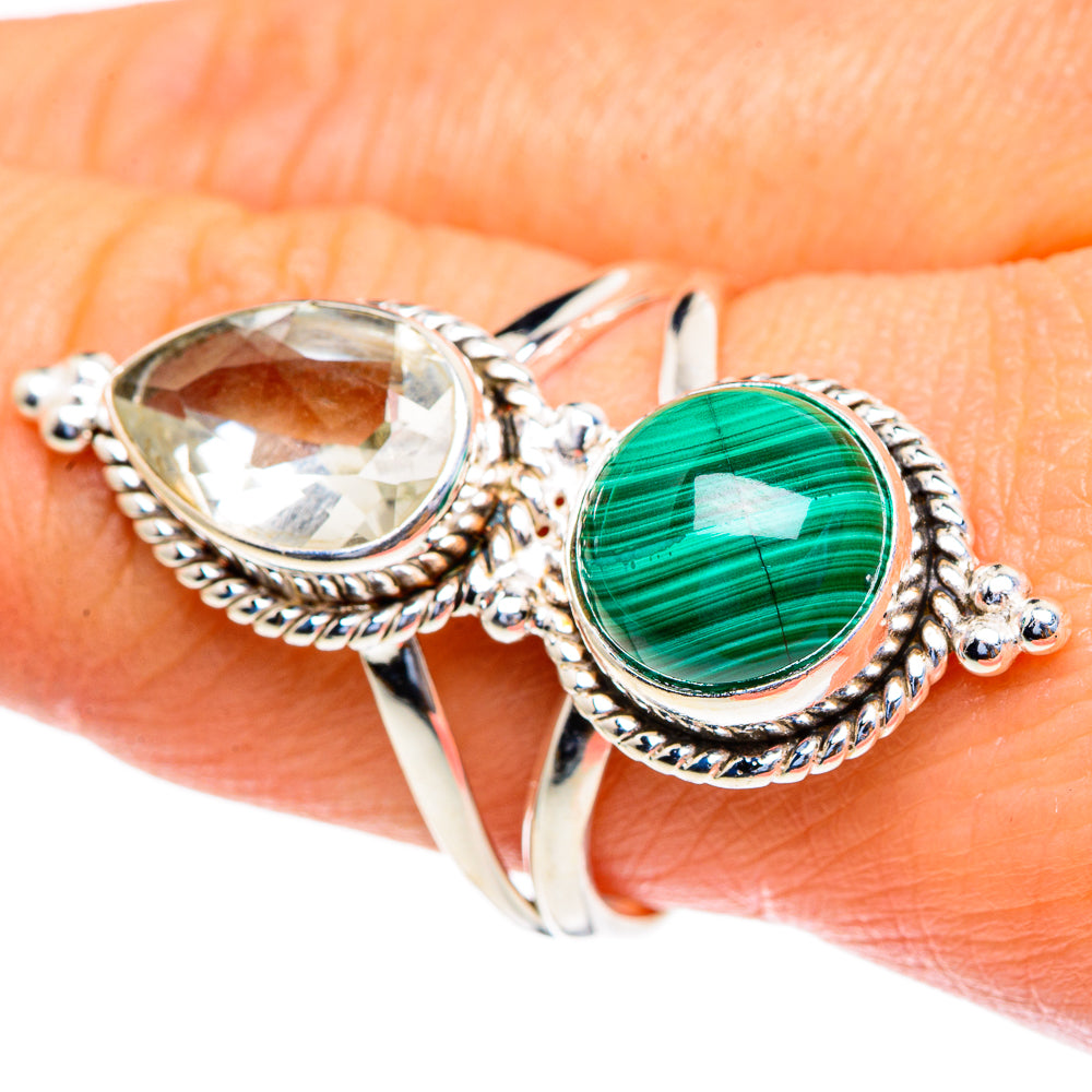 Malachite, Green Amethyst Rings handcrafted by Ana Silver Co - RING85676