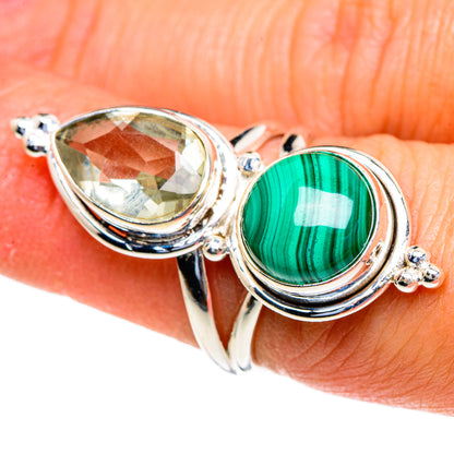 Malachite, Green Amethyst Rings handcrafted by Ana Silver Co - RING85696