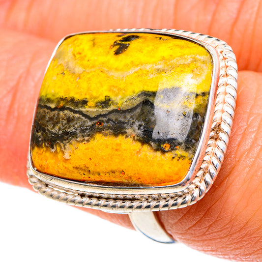 Bumble Bee Jasper Rings handcrafted by Ana Silver Co - RING85708