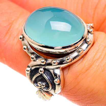 Aqua Chalcedony Rings handcrafted by Ana Silver Co - RING85725