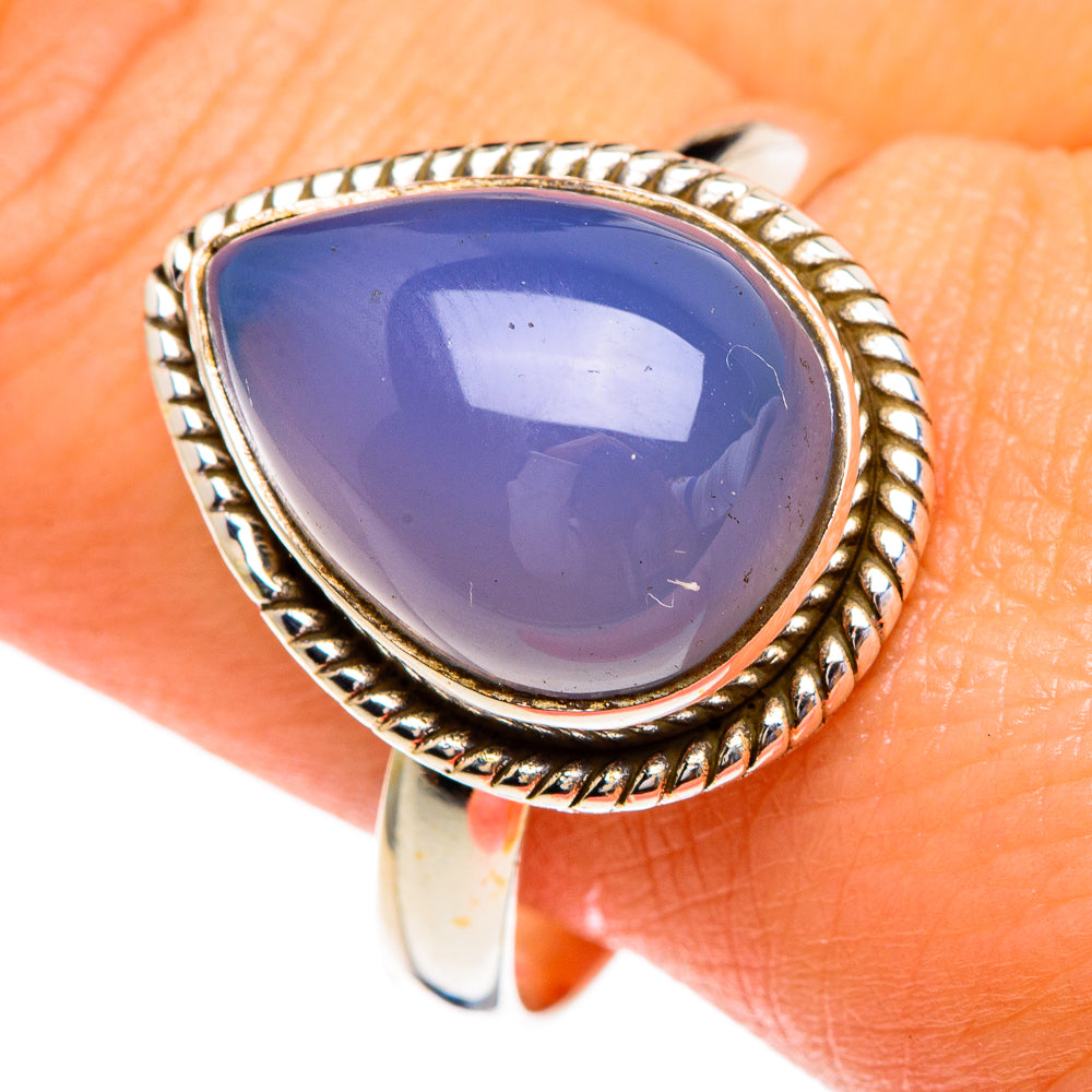 Aqua Chalcedony Rings handcrafted by Ana Silver Co - RING85726