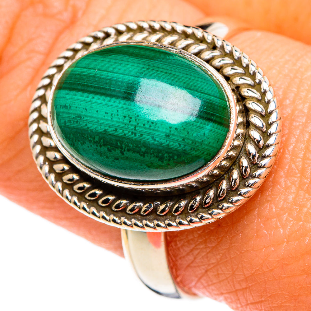 Malachite Rings handcrafted by Ana Silver Co - RING85729