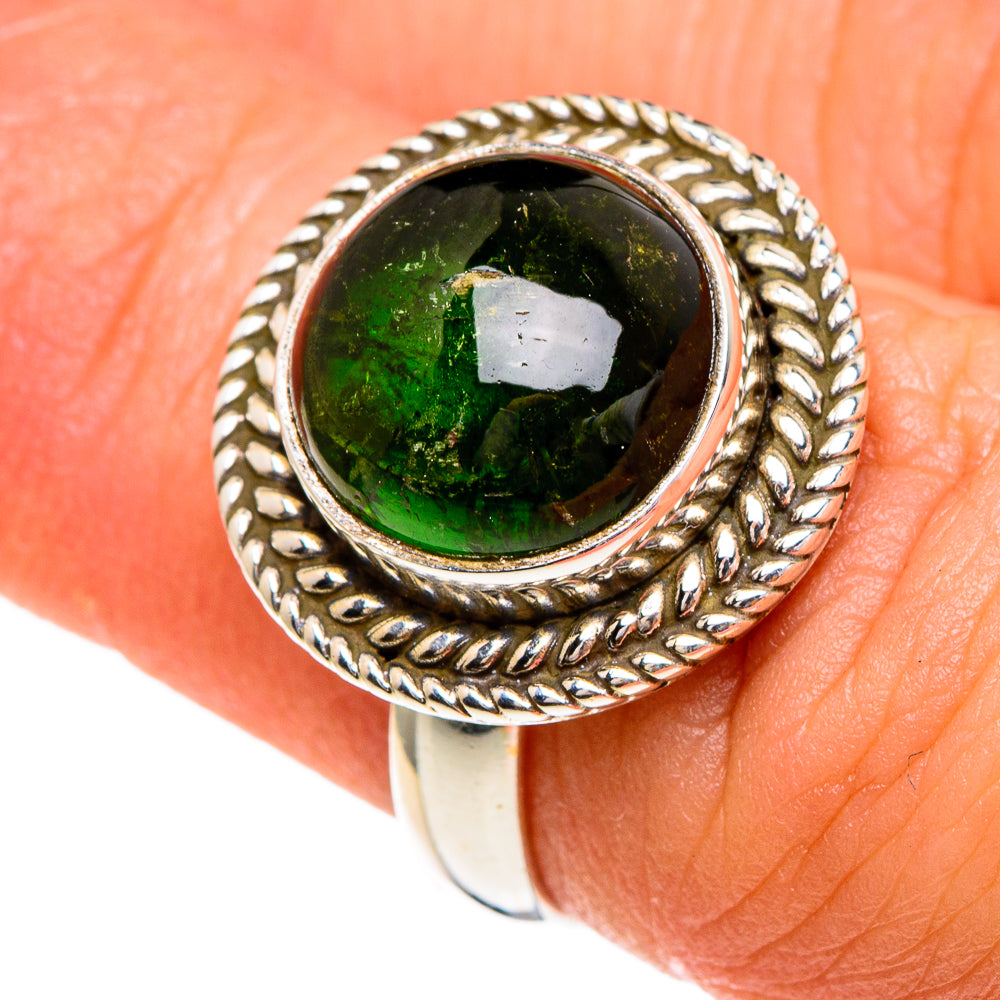 Green Tourmaline Rings handcrafted by Ana Silver Co - RING85731