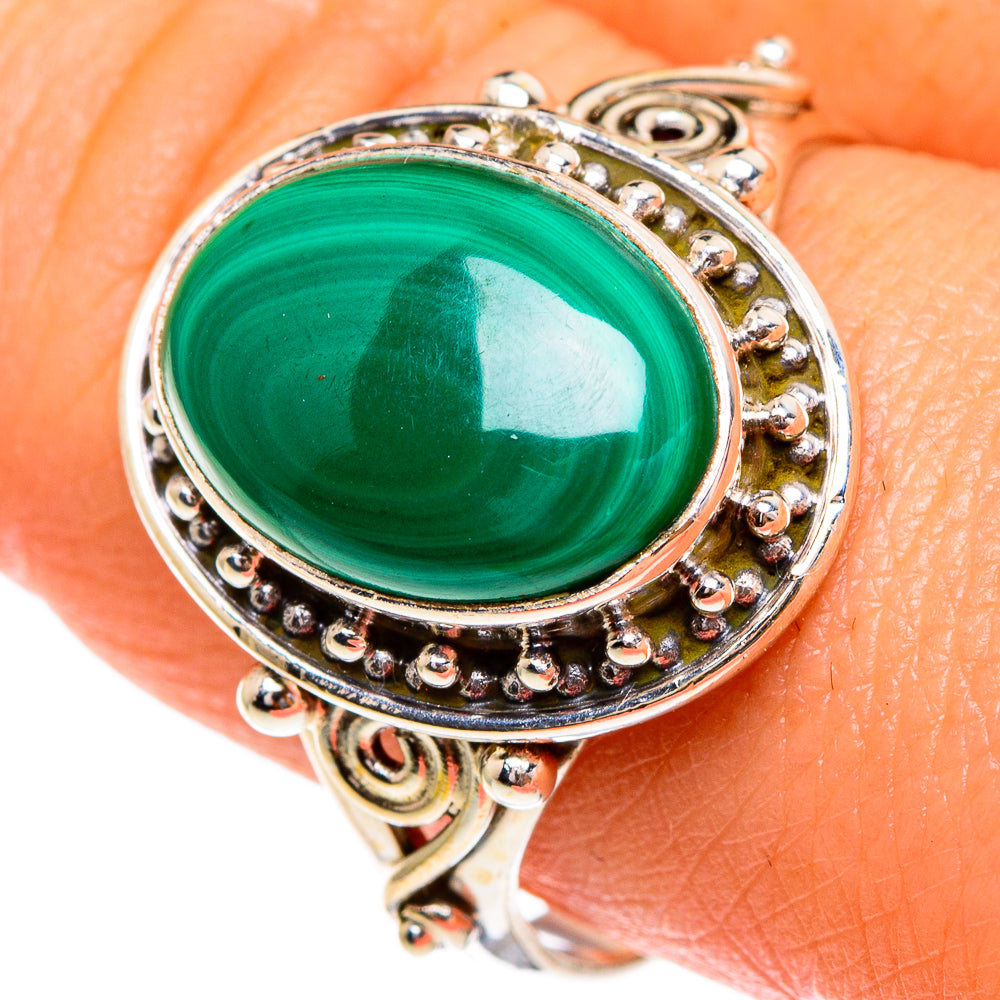 Malachite Rings handcrafted by Ana Silver Co - RING85732