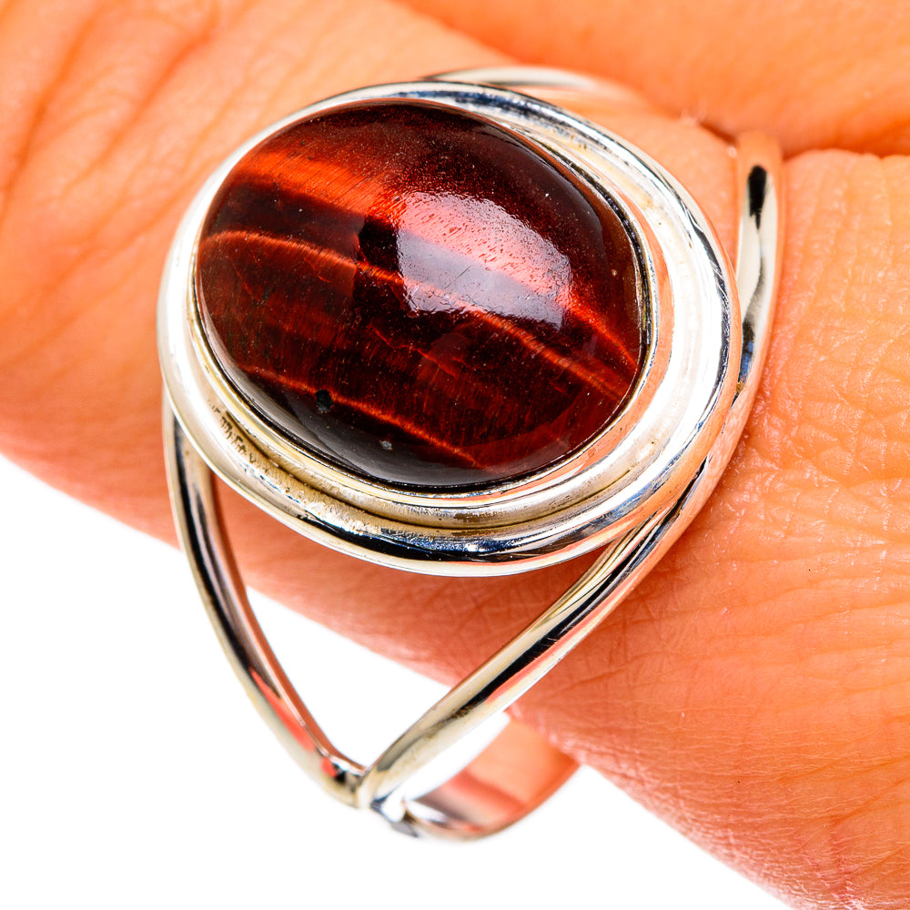 Red Tiger Eye Rings handcrafted by Ana Silver Co - RING85735