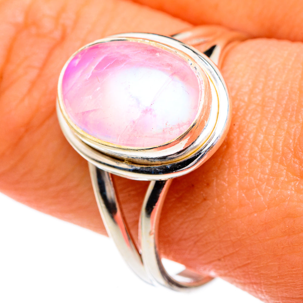 Pink Moonstone Rings handcrafted by Ana Silver Co - RING85741