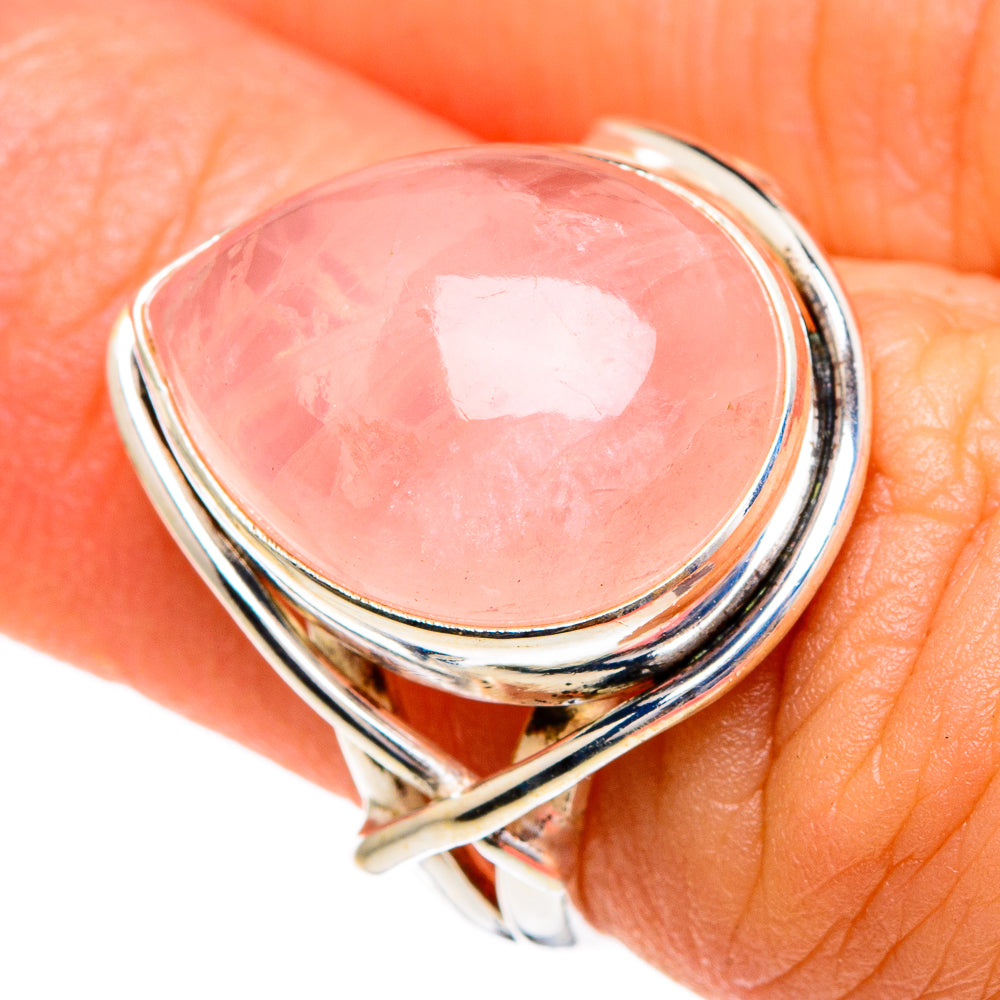 Rose Quartz Rings handcrafted by Ana Silver Co - RING85744