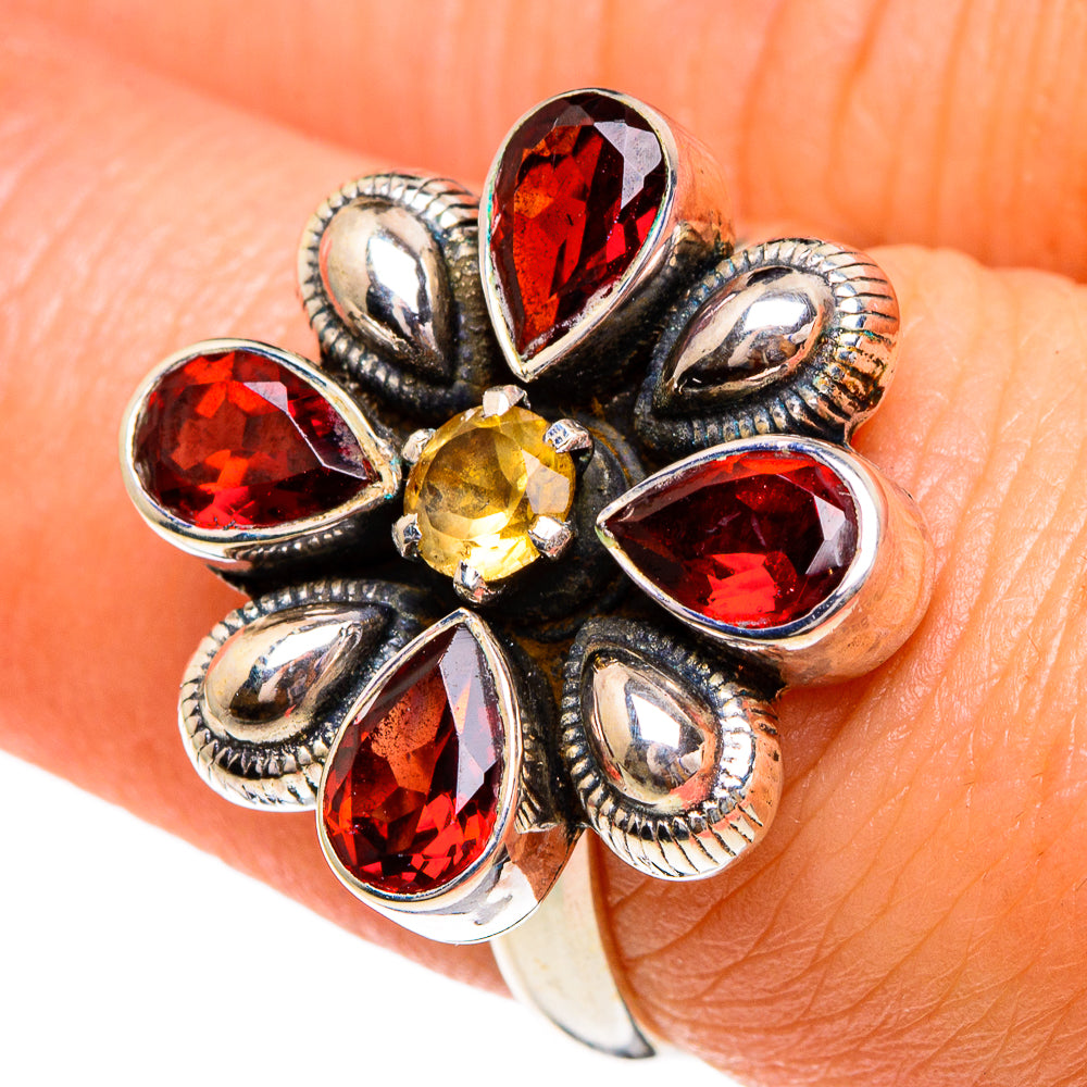 Garnet, Citrine Rings handcrafted by Ana Silver Co - RING85745