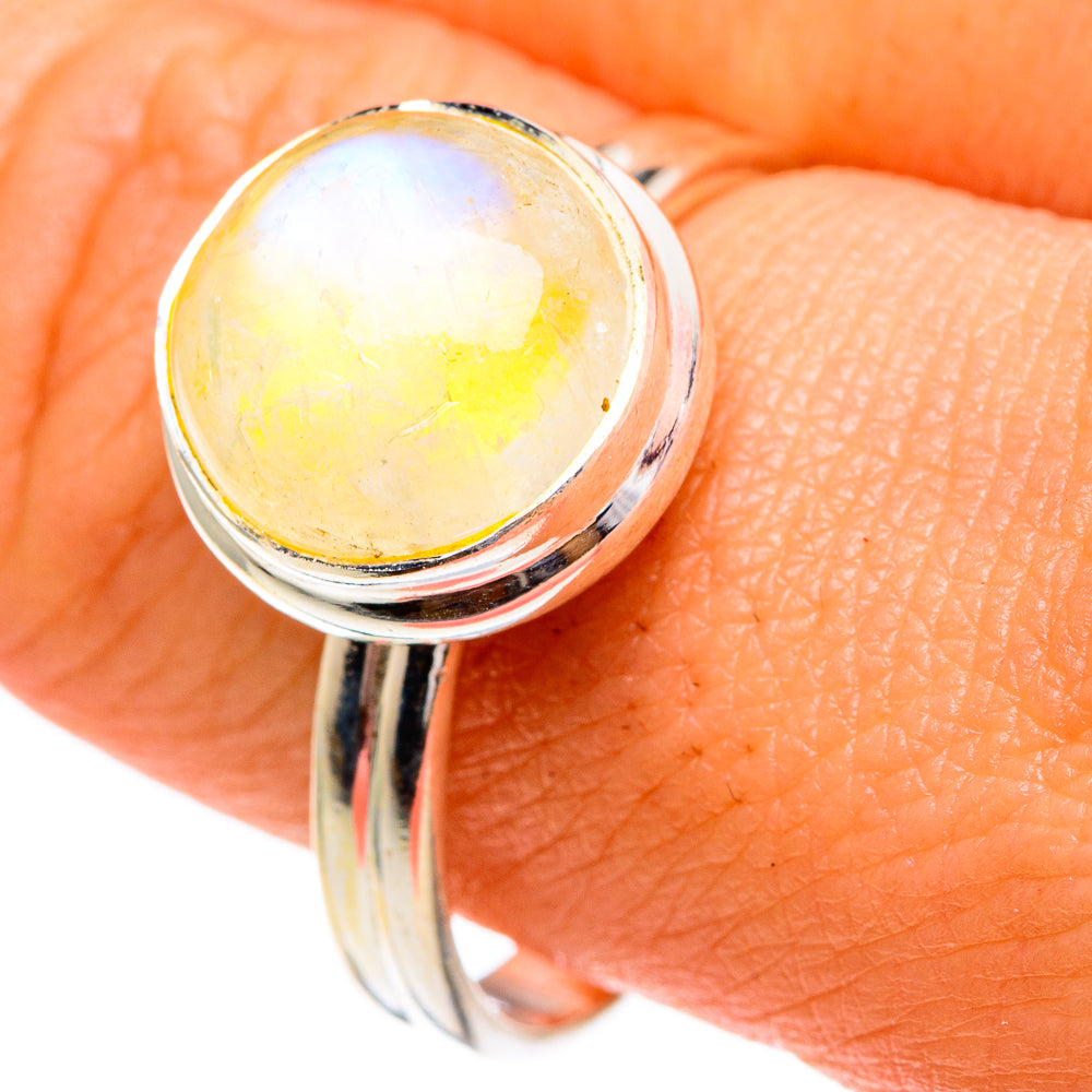 Yellow Moonstone Rings handcrafted by Ana Silver Co - RING85762
