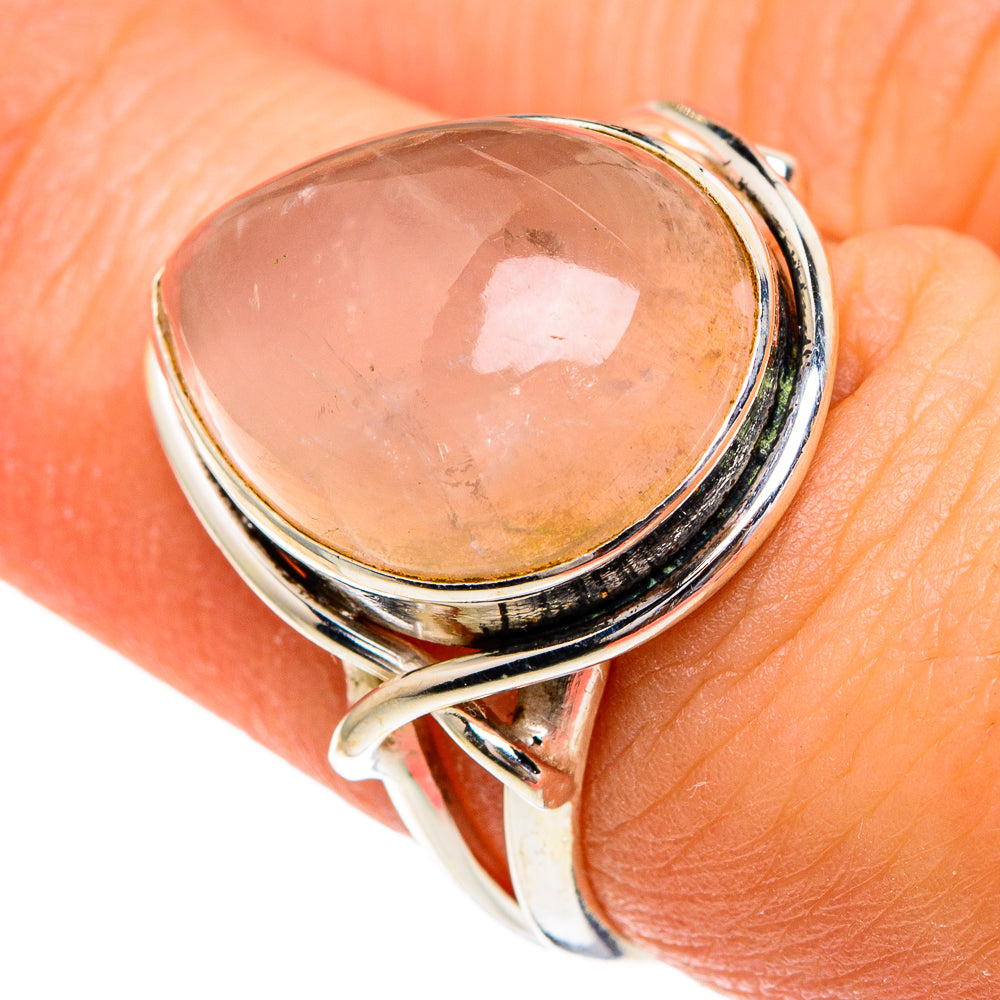 Rose Quartz Rings handcrafted by Ana Silver Co - RING85790