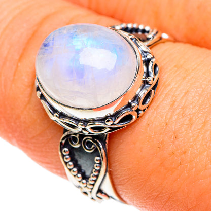Rainbow Moonstone Rings handcrafted by Ana Silver Co - RING85804
