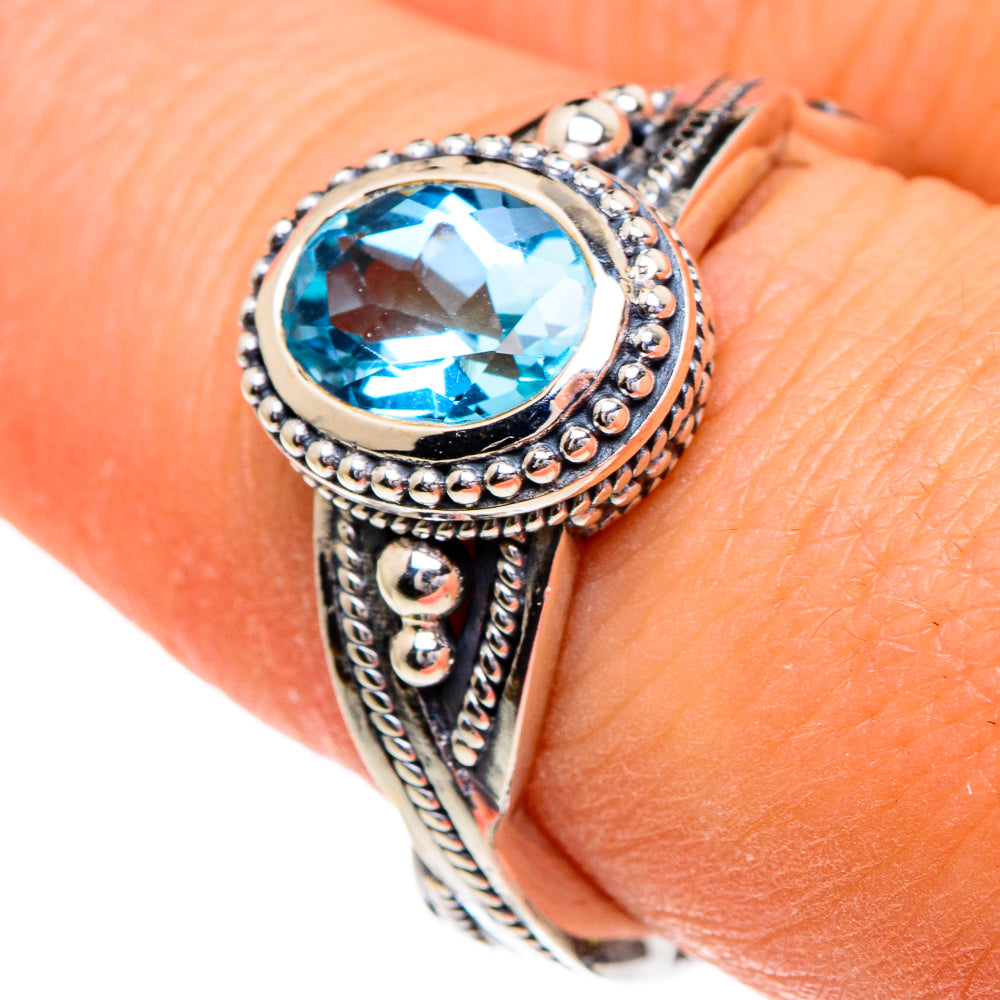 Blue Topaz Rings handcrafted by Ana Silver Co - RING85819