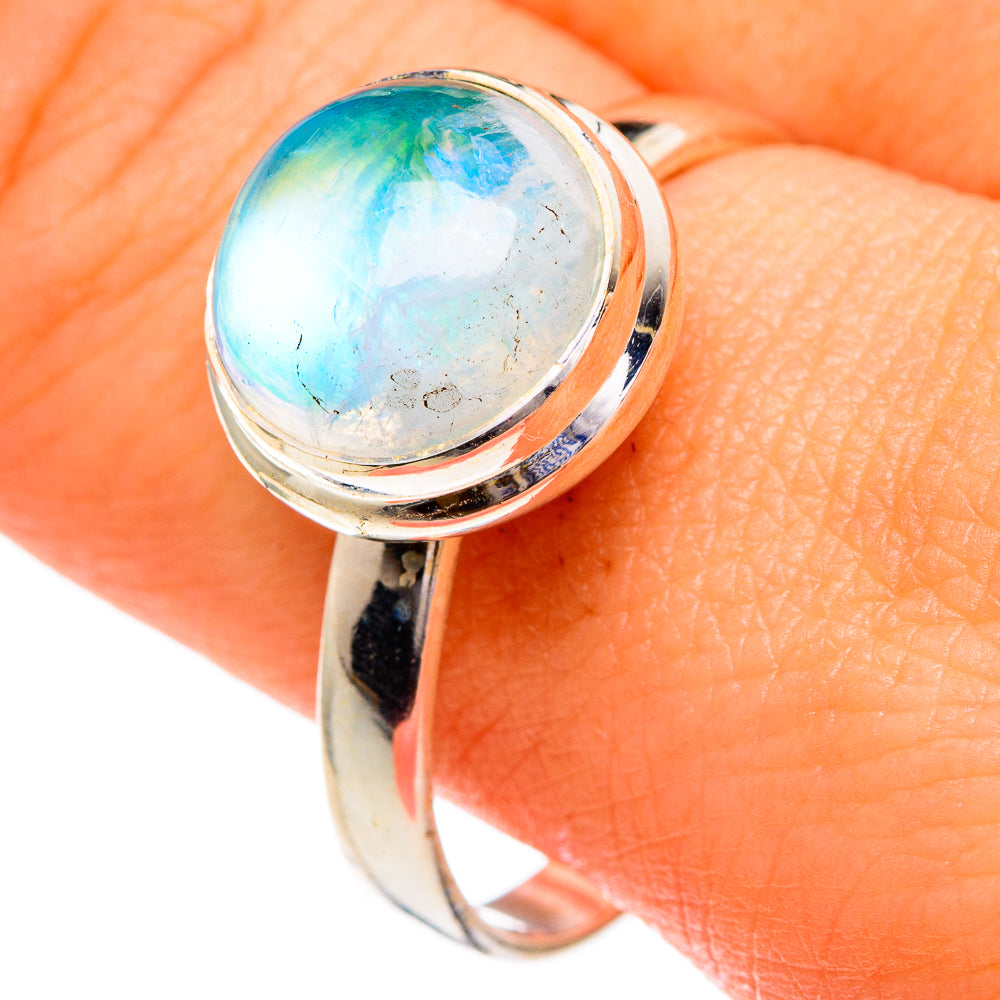 Rainbow Moonstone Rings handcrafted by Ana Silver Co - RING85824