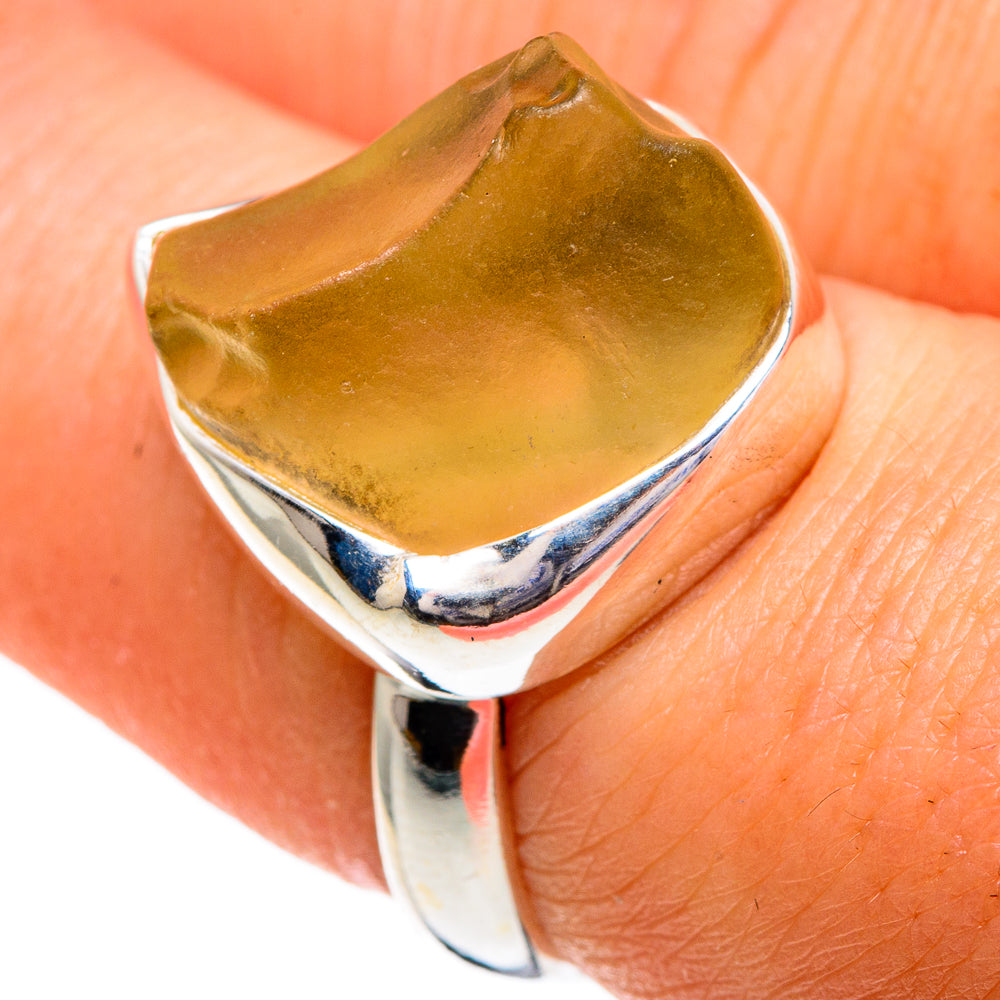 Libyan Desert Glass Rings handcrafted by Ana Silver Co - RING85833