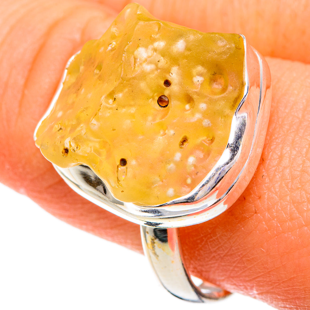 Libyan Desert Glass Rings handcrafted by Ana Silver Co - RING85835