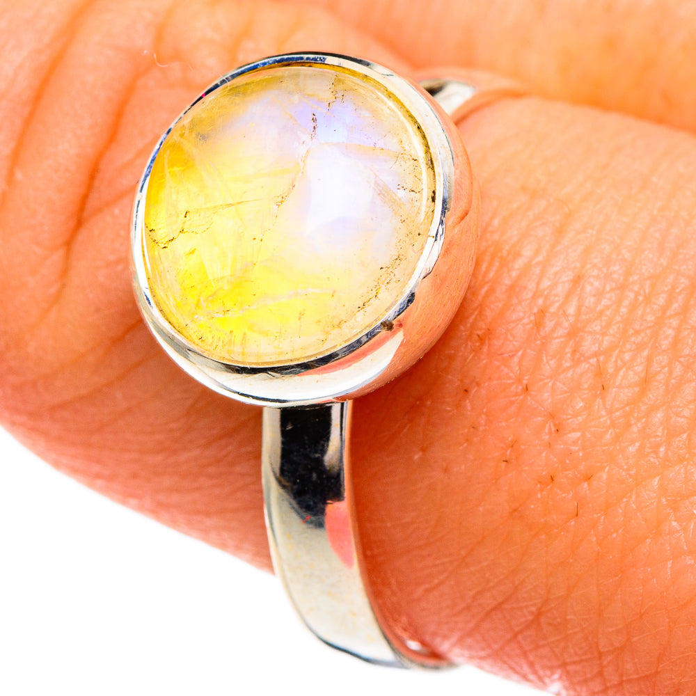 Yellow Moonstone Rings handcrafted by Ana Silver Co - RING85857
