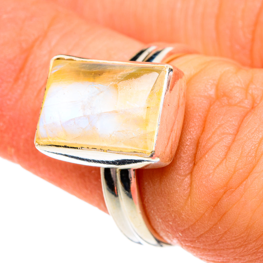 Yellow Moonstone Rings handcrafted by Ana Silver Co - RING85858